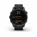 Garmin Fenix 7s Sapphire Solar Tytanowo-szary z powłoką węglową (DLC) i z czarnym paskiem [010-02539-25] + PL TOPO