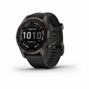 Garmin Fenix 7s Sapphire Solar Tytanowo-szary z powłoką węglową (DLC) i z czarnym paskiem [010-02539-25]