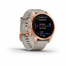 Garmin Fenix 7s Solar Różowo-złoty z jasnopiaskowym paskiem [010-02539-11] + OSM Mapa