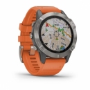 Garmin Fenix 6 Sapphire Tytanowy z paskiem w kolorze Ember Orange [010-02158-14]