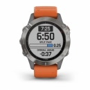 Garmin Fenix 6 Sapphire Tytanowy z paskiem w kolorze Ember Orange [010-02158-14]