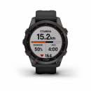 Garmin Fenix 7s Sapphire Solar Tytanowo-szary z powłoką węglową (DLC) i z czarnym paskiem [010-02539-25]