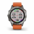 Garmin Fenix 6 Sapphire Tytanowy z paskiem w kolorze Ember Orange [010-02158-14]