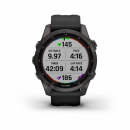 Garmin Fenix 7s Sapphire Solar Tytanowo-szary z powłoką węglową (DLC) i z czarnym paskiem [010-02539-25]