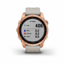 Garmin Fenix 7s Solar Różowo-złoty z jasnopiaskowym paskiem [010-02539-11] + OSM Mapa