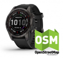 Garmin Fenix 7s Sapphire Solar Tytanowo-szary z powłoką węglową (DLC) i z czarnym paskiem [010-02539-25] + OSM Mapa