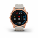 Garmin Fenix 7s Solar Różowo-złoty z jasnopiaskowym paskiem [010-02539-11] + OSM Mapa